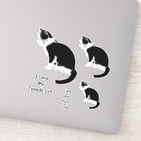 Schwarz-Weiß-Tuxedo-Katzen-Aufkleber-Set