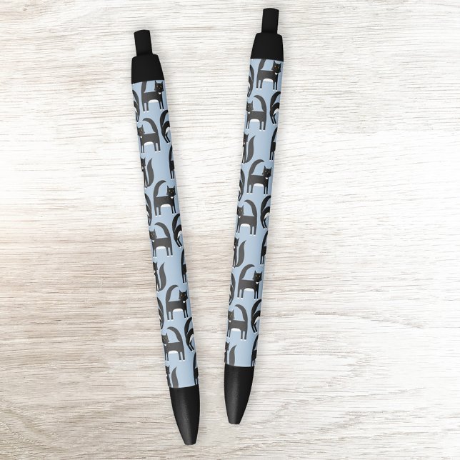 Schwarz-Weiß-Tuxedo-Katzenmuster Kugelschreiber (Fun black and white Tuxedo cat pattern pens)