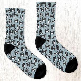 Schwarz-Weiß-Tuxedo-Katzenmuster Socken