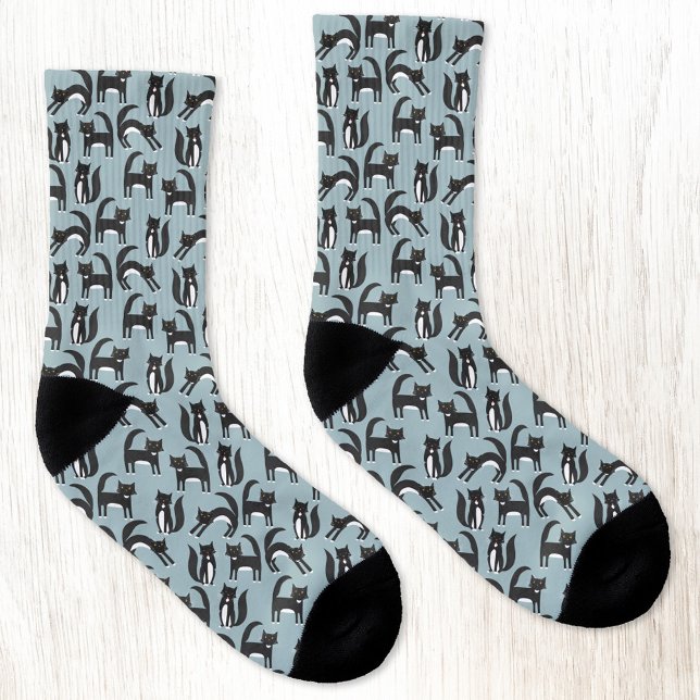 Schwarz-Weiß-Tuxedo-Katzenmuster Socken (Von Creator hochgeladen)