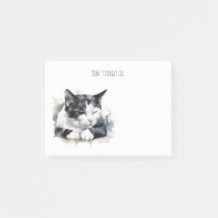 Schwarz-Weiß-Tuxedo-Katzenposten - Anmerkungen Post-it Klebezettel