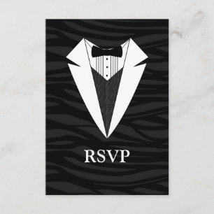 Schwarz/Weiß-Tuxedo RSVP Karte