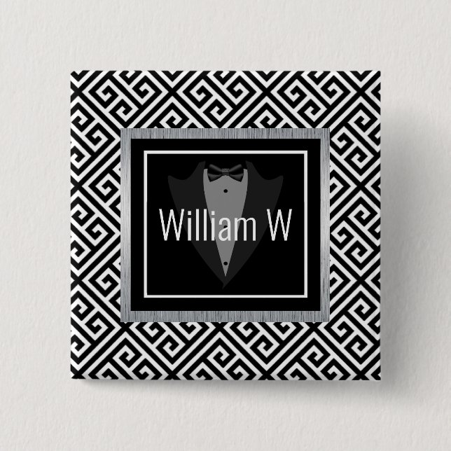 Schwarz-Weiß-Tuxedo, Schwarzer Bogen, formale Kraw Button (Vorderseite)