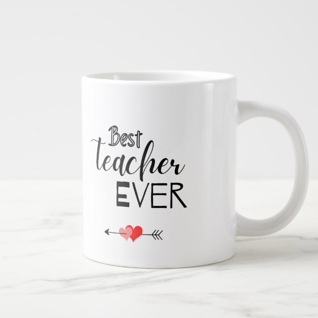 Schwarz-Weiß-Typografie: Bester Lehrer je Tasse (Rechts)