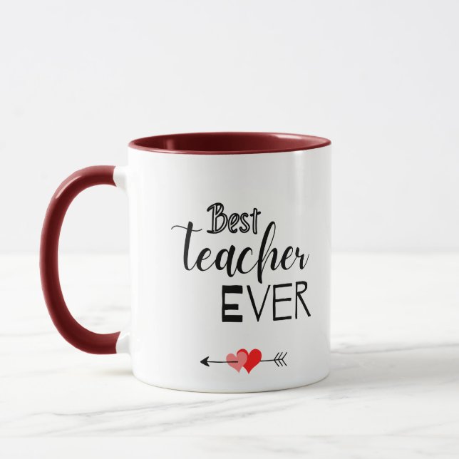 Schwarz-Weiß-Typografie: Bester Lehrer je Tasse (Links)