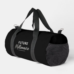 Schwarz-Weiß-Typografie Saubere Moderne Motivation Duffle Bag