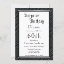 Schwarz & Weiß Überraschung 60. Geburtstag Abendes