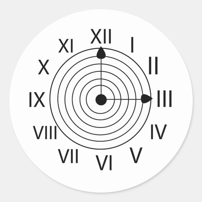 Schwarz-Weiß-Uhr-Design Runder Aufkleber (Vorderseite)