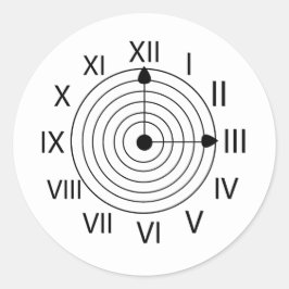 Schwarz-Weiß-Uhr-Design Runder Aufkleber