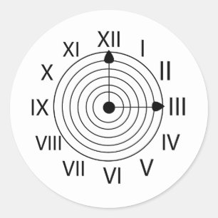Schwarz-Weiß-Uhr-Design Runder Aufkleber