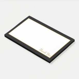 Schwarz-weiß und Gold Post-it Klebezettel