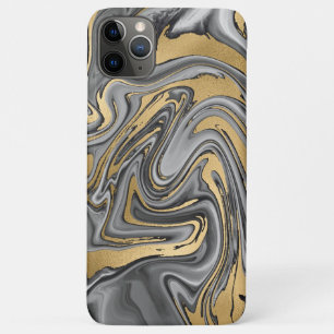 Schwarz, Weiß und Goldmarmor Ölteppich Abstrakt Case-Mate iPhone Hülle