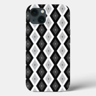 Schwarz, weiß und grau - Diamantmuster Case-Mate i iPhone Hülle