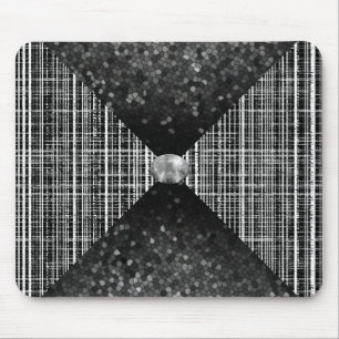 Schwarz, Weiß und Grau-Karo Mousepad