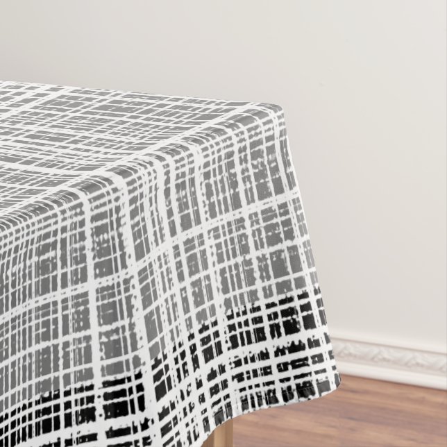 Schwarz, Weiß und Grau-Karo Tischdecke (Beispiel)