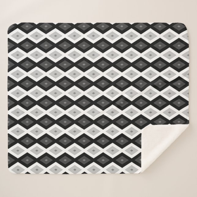 Schwarz, Weiß und Grau Sherpadecke (Vorderseite (Horizontal))