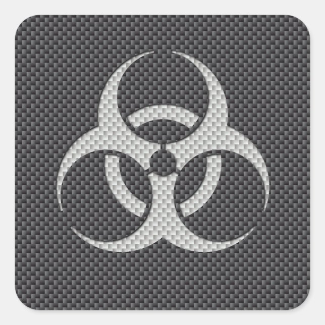 Schwarz-weiß- und grau-toxische Kohlenstofffaser Quadratischer Aufkleber (Vorderseite)