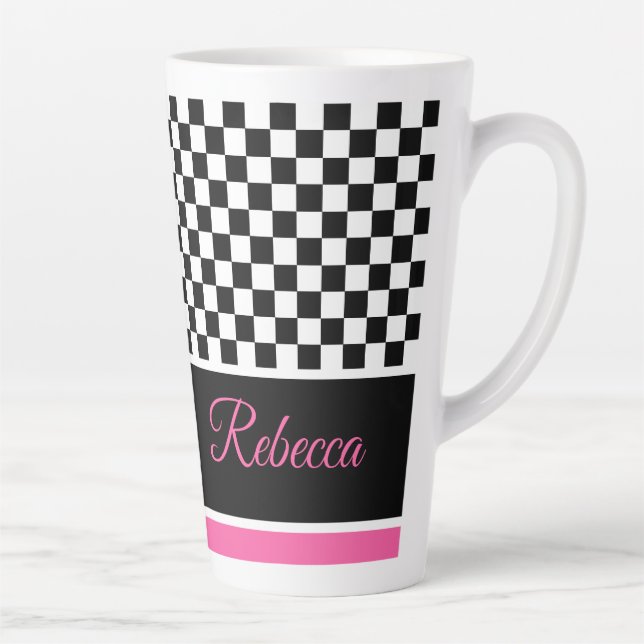Schwarz-weiß und rosa milchtasse (Rechts)