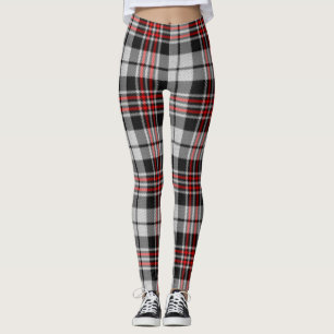Schwarz-weiß und rot Kariert Leggings