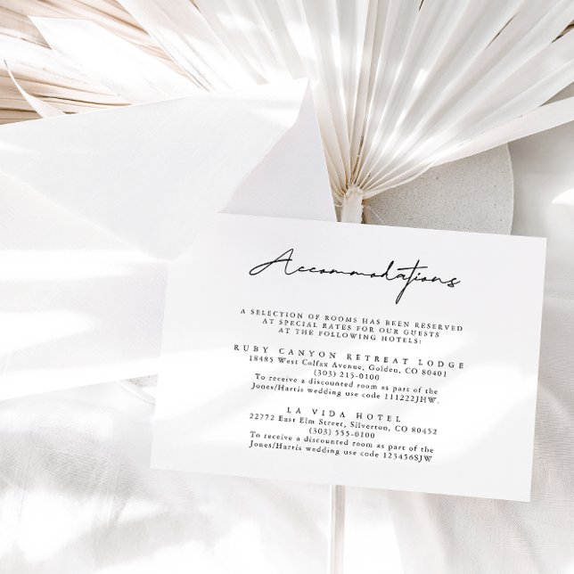 Schwarz-Weiß-Unterkunftskarte Begleitkarte (Von Creator hochgeladen)