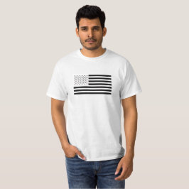 Schwarz-Weiß-US-Flagge T-Shirt