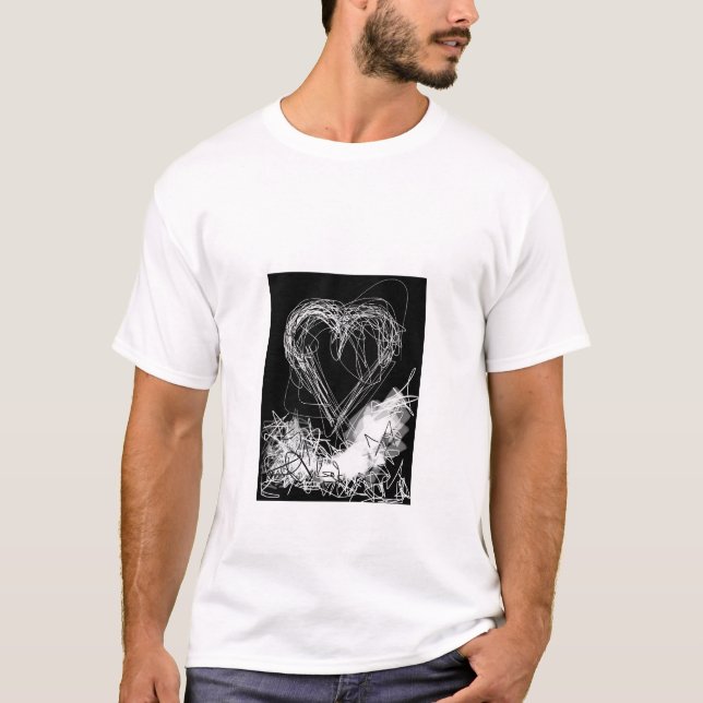Schwarz-Weiß-Valentine T-Shirt (Vorderseite)