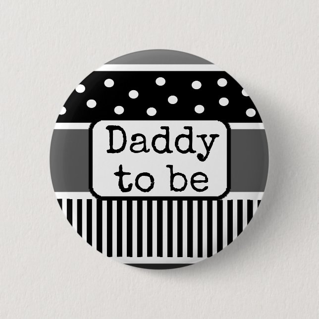 Schwarz-Weiß-Vater als Baby-Showbutton Button (Vorderseite)