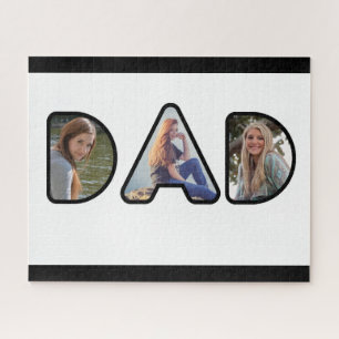 Schwarz-weiß-Vater-Foto-Collage Puzzle