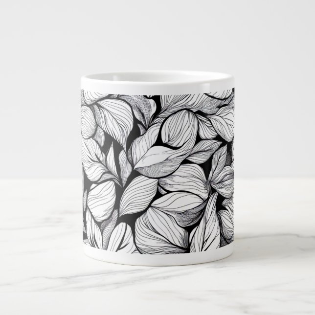 Schwarz-Weiß-Verlass Jumbo-Tasse (Vorderseite)