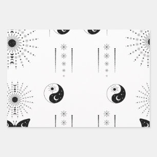 Schwarz-Weiß-Verpackung Geschenkpapier Set