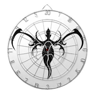 Schwarz-weiß verzierter tribaler Elefanten-Mandala Dartscheibe