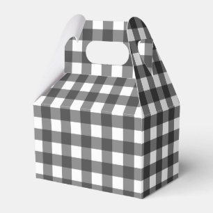 Schwarz-Weiß-Vichy-Druck Gingham-Muster Geschenkschachtel