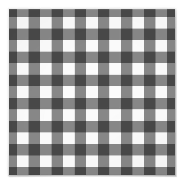 Schwarz-Weiß-Vichy-Print-Gingham-Muster Fotodruck (Vorne)
