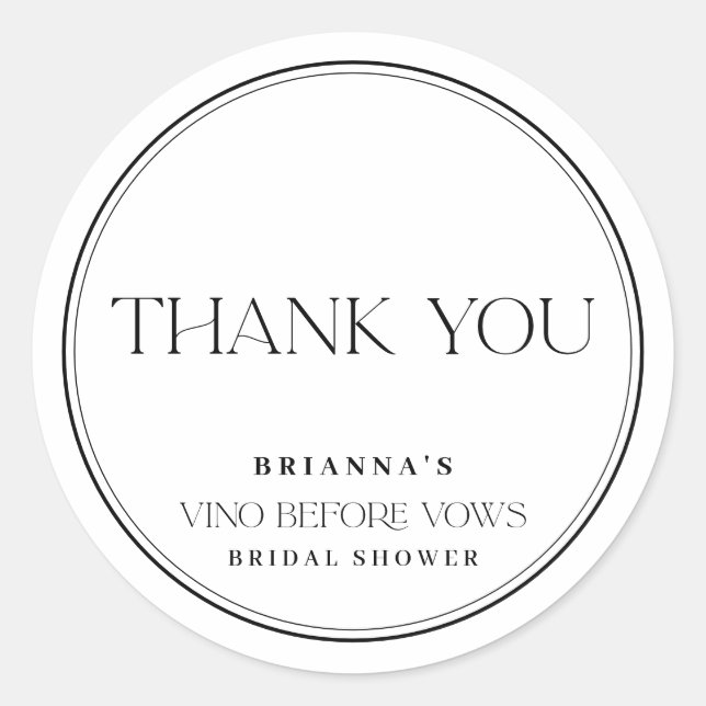 Schwarz & Weiß Vielen Dank, dass Sie vor den Wahle Runder Aufkleber (Vorderseite)