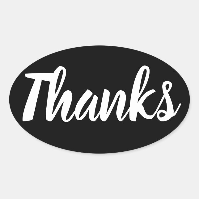 Schwarz & Weiß Vielen Dank für Ihren einfachen Bus Ovaler Aufkleber (Vorderseite)