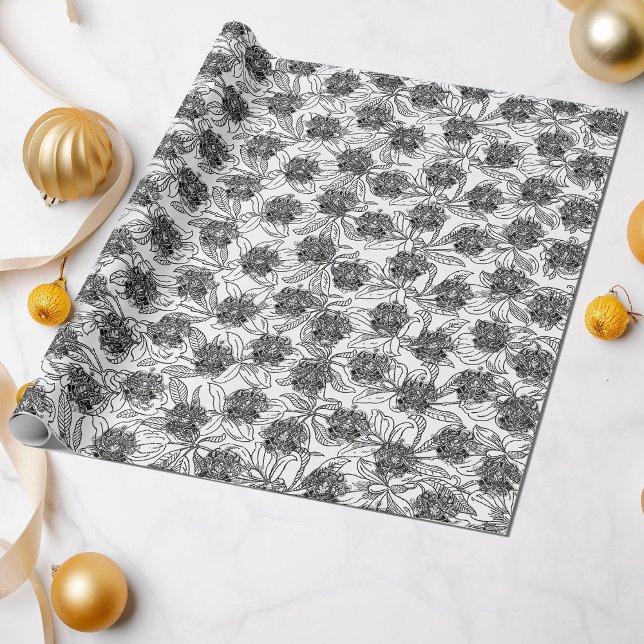 Schwarz-Weiß-Viktorianische Ziergestaltung Geschenkpapier (Von Creator hochgeladen)