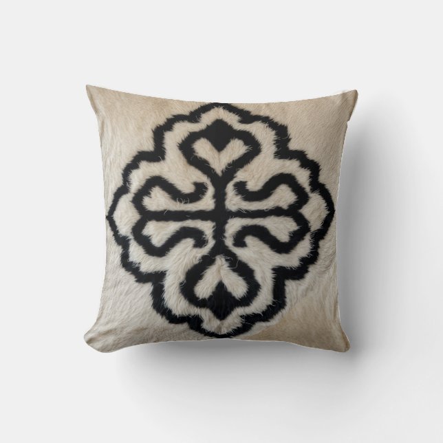 Schwarz-Weiß Vintag Kilim Cushions Kissen (Vorderseite)