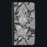 Schwarz-Weiß-Vintag Paisley-Muster Geldbeutel Hülle Für Das Samsung Galaxy S5<br><div class="desc">Schwarz-Weiß Vintage blumengeschmückte verzierte Paisley-Muster.</div>