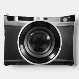 Schwarz-Weiß-Vintage Filmkamera-Linsen groß Zubehörtasche