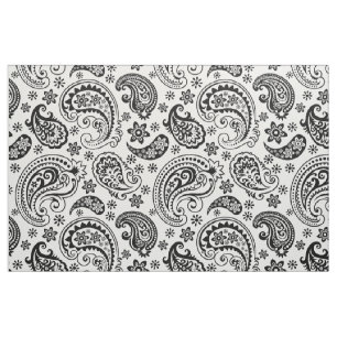 Schwarz-Weiß Vintage Paisley-Muster Stoff