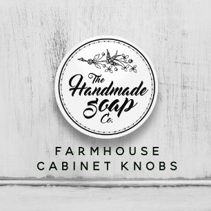 Schwarz-Weiß Vintage Seife Badezimmer Keramikknauf