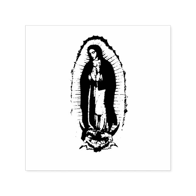 Schwarz-Weiß-Virgen de Guadalupe Permastempel (Design)
