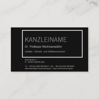 schwarz-weiß visitenkarte