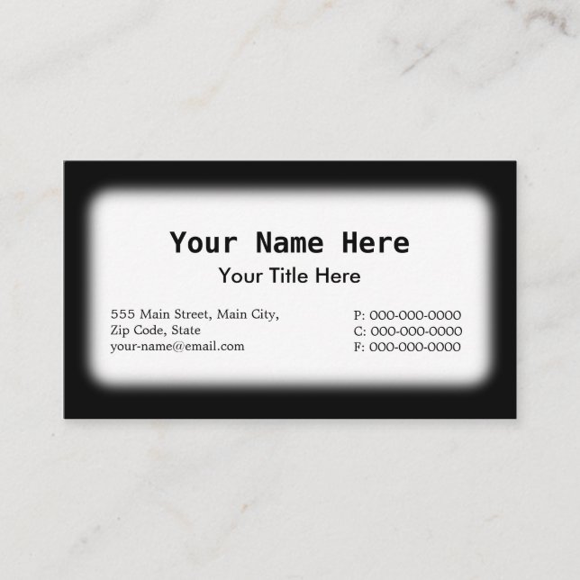 Schwarz/Weiß Visitenkarte (Vorderseite)