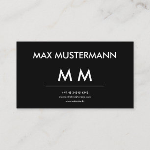 Schwarz Weiß Visitenkarte Selbst Gestalten Vorlage
