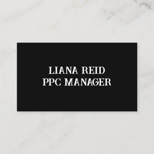 Schwarz-Weiß-Visitenkarte Visitenkarte (Vorderseite)