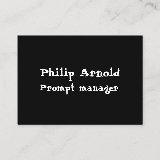 Schwarz-Weiß-Visitenkarte Visitenkarte (Vorderseite)