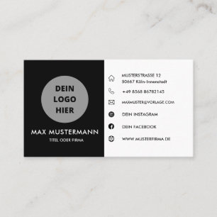 Schwarz/Weiß Visitentenkarte Gestalten Vorlage Visitenkarte