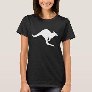 Schwarz-Weiß-Vorsicht-Känguru T-Shirt