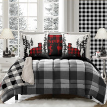 Schwarz-Weiß-Wald Buffalo Karierter Bär